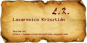 Lazarovics Krisztián névjegykártya