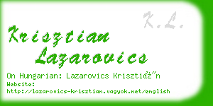 krisztian lazarovics business card